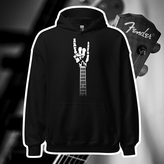 Skeletal Guitar Head Hoodie