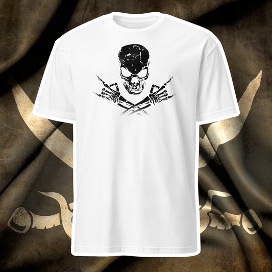 Metal Skull and Crossbones (white) T-Shirt